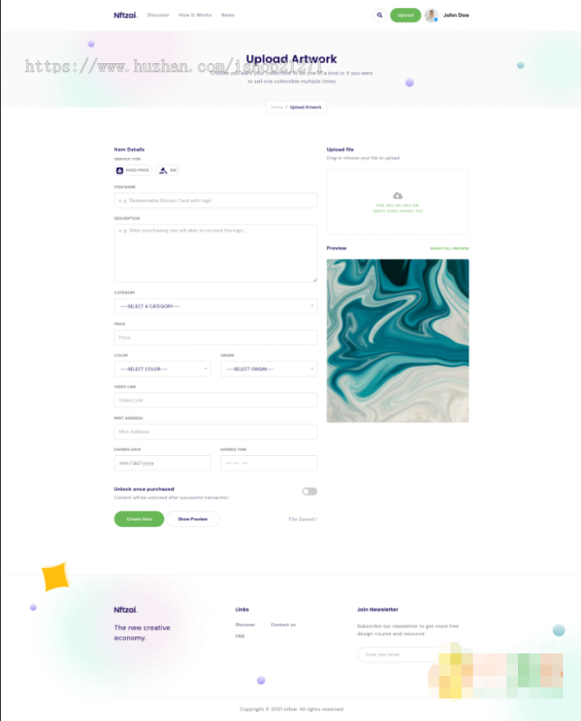 NFT交易市场源码/英文版艺术品交易商城/NFTZaiCMS系统/采用加密币交易-好易源码网