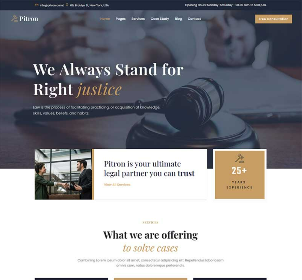 律师事务所网站源码_通用的律师事务所HTML模板-使用Bootstrap-4框架/HTML5/CSS3和jQuery-好易源码网
