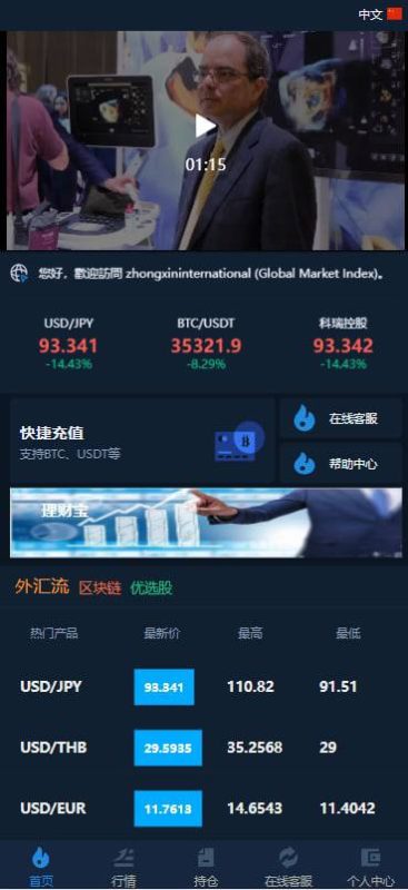 vue开发的多语言外汇微交易所源码 UI简洁微盘系统源码-好易源码网