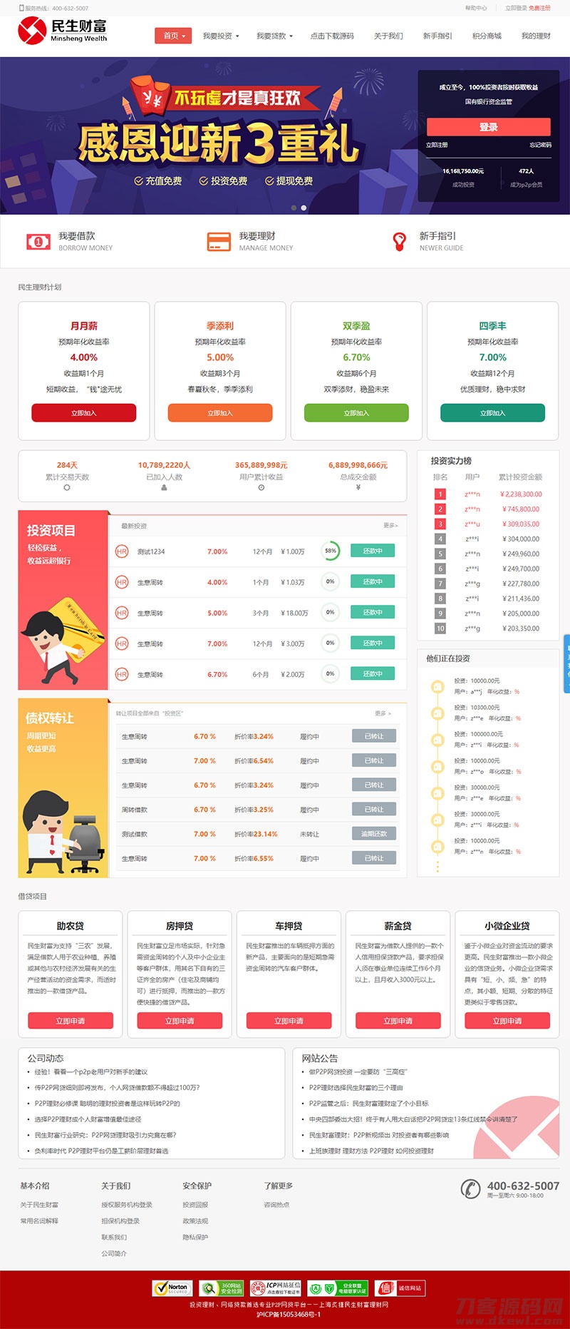 方维3.4专业P2P网络贷款借贷系统 投资理财平台源码-好易源码网