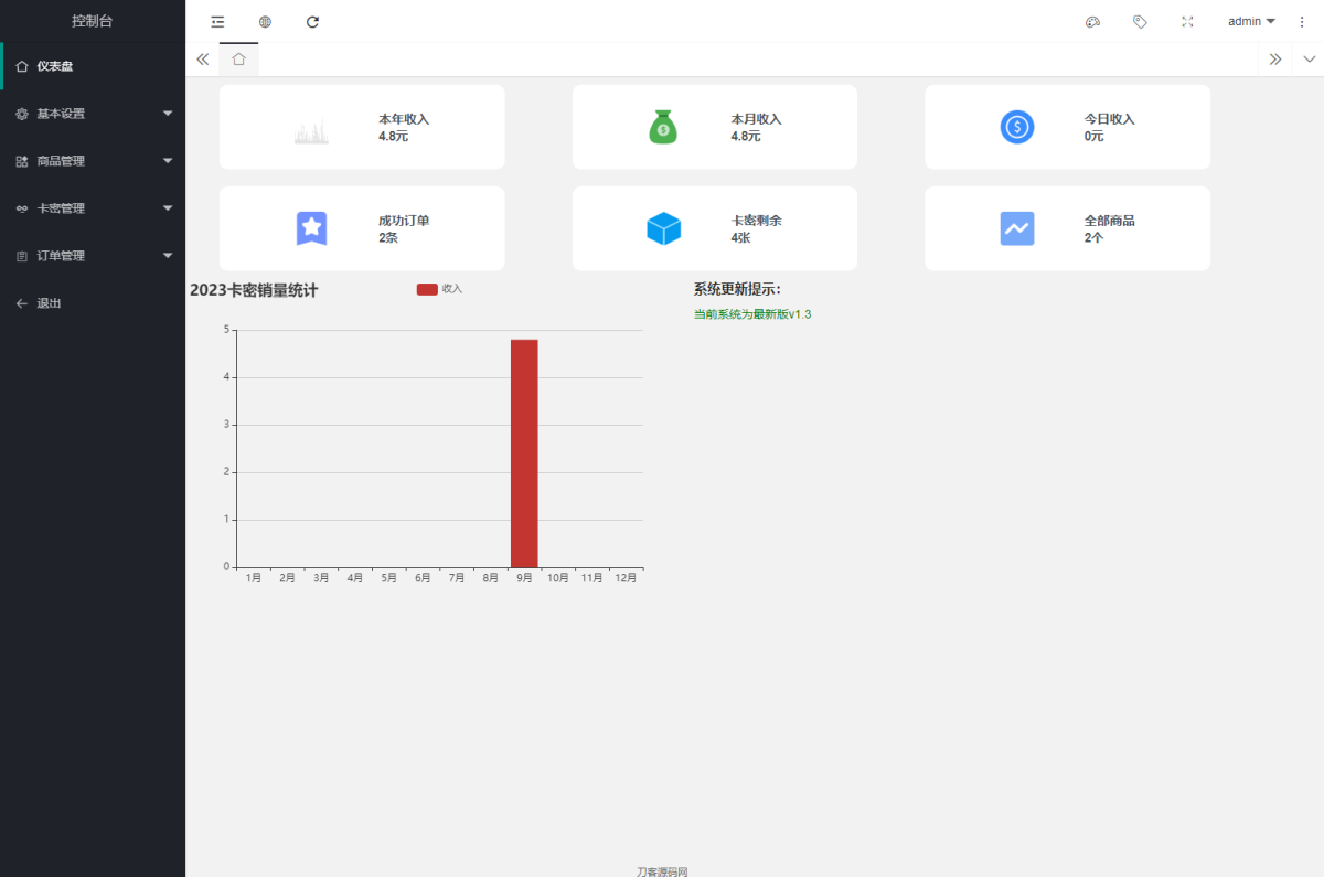 个人自助发卡源码系统演示图_03