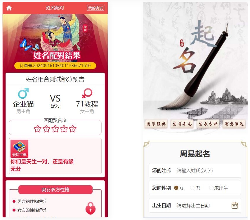 多语言八字算命测算源码演示图_012