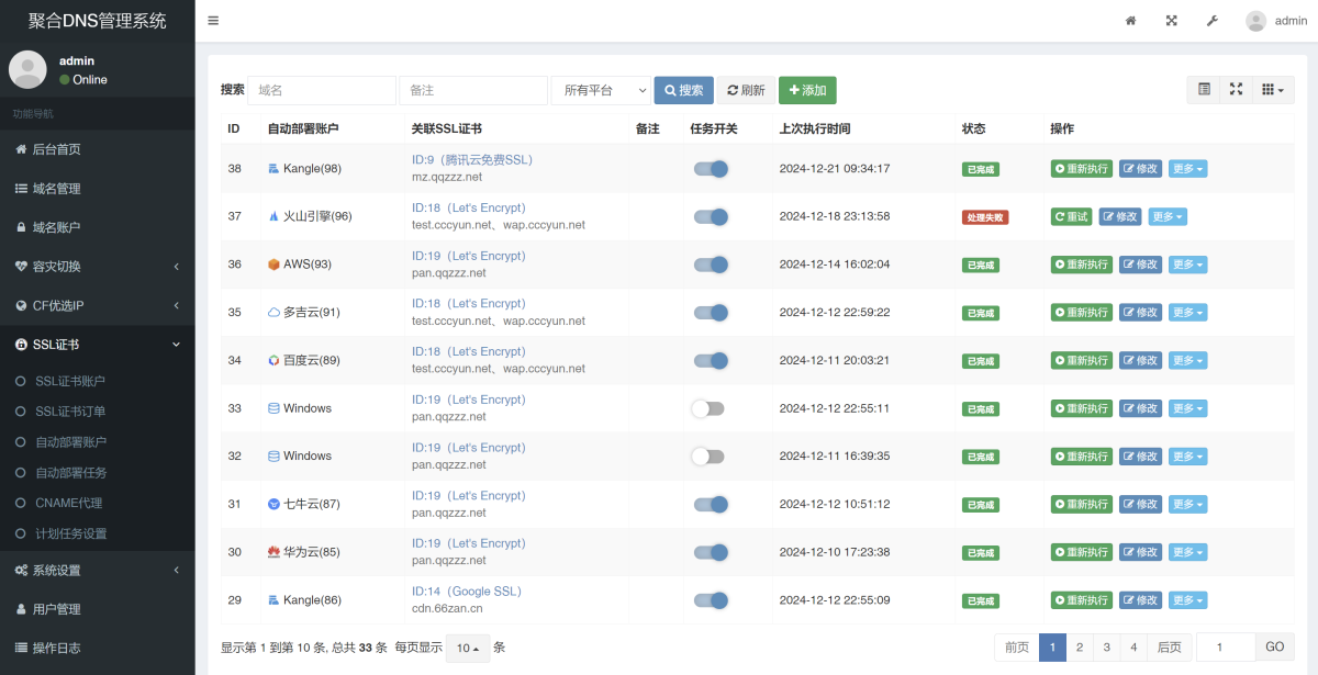图片[3]-彩虹聚合DNS管理系统源码V2.0.1-新增SSL证书自动申请与部署功能-好易源码网