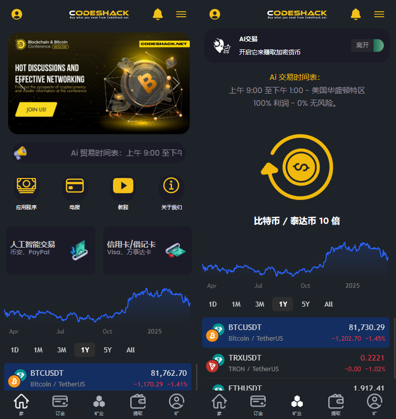 海外ai量化投资源码 ai交易所系统源码 区块链理财投资交易所源码-好易源码网