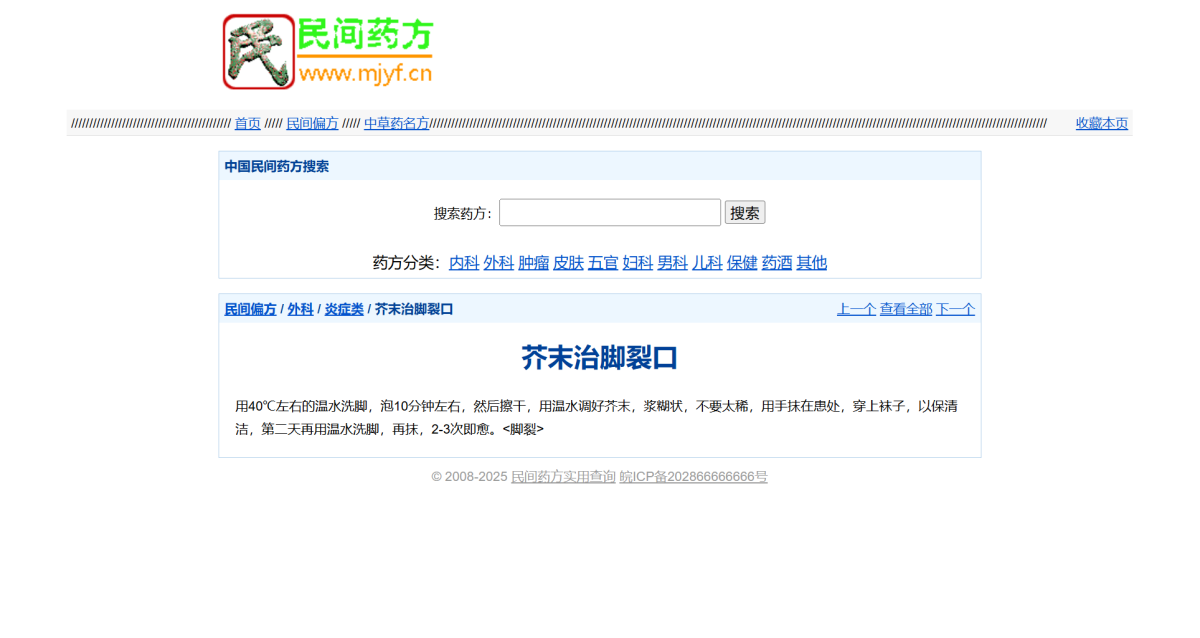 民间药方偏方网整站源码演示图_02