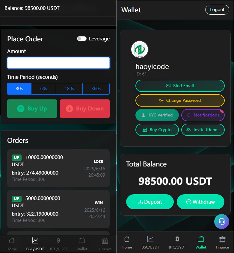 BitTong虚拟货币微交易所源码演示图_03
