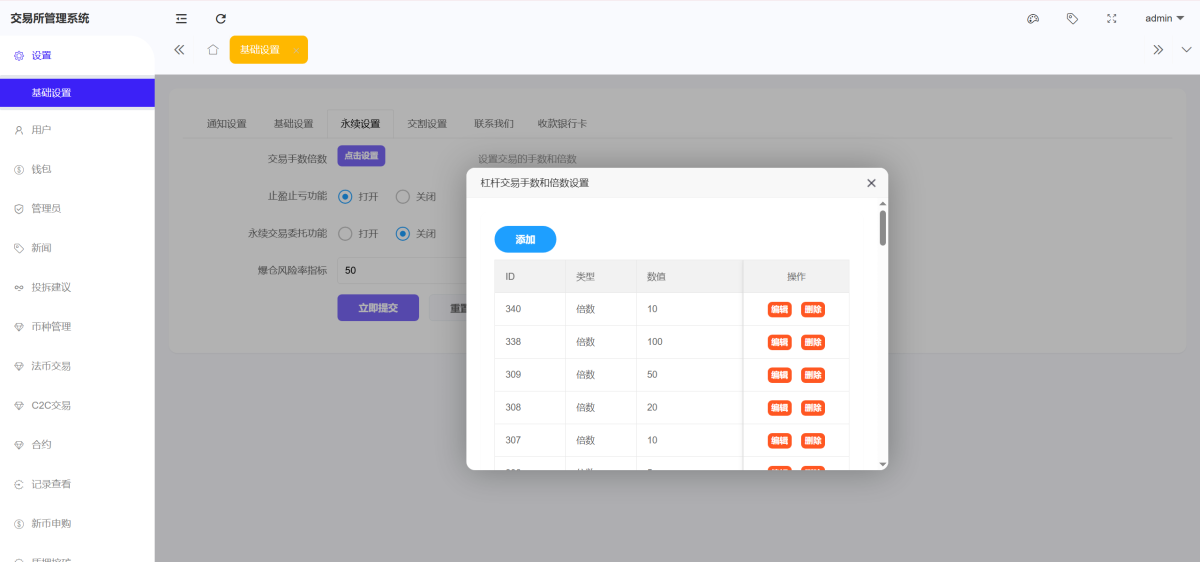 Bitinvests交易所源码后台演示图_01
