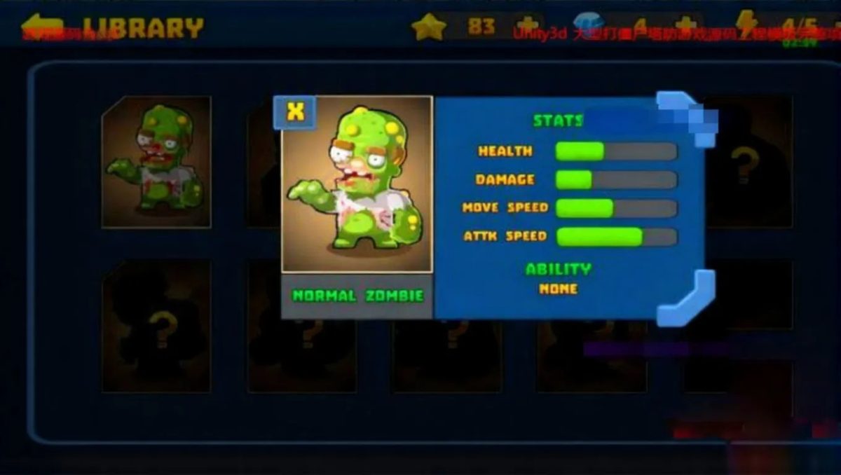 图片[2]-Unity3d打僵尸塔防游戏_僵尸策略塔防手游源码_Unity塔防开源工程游戏源文件-好易源码网