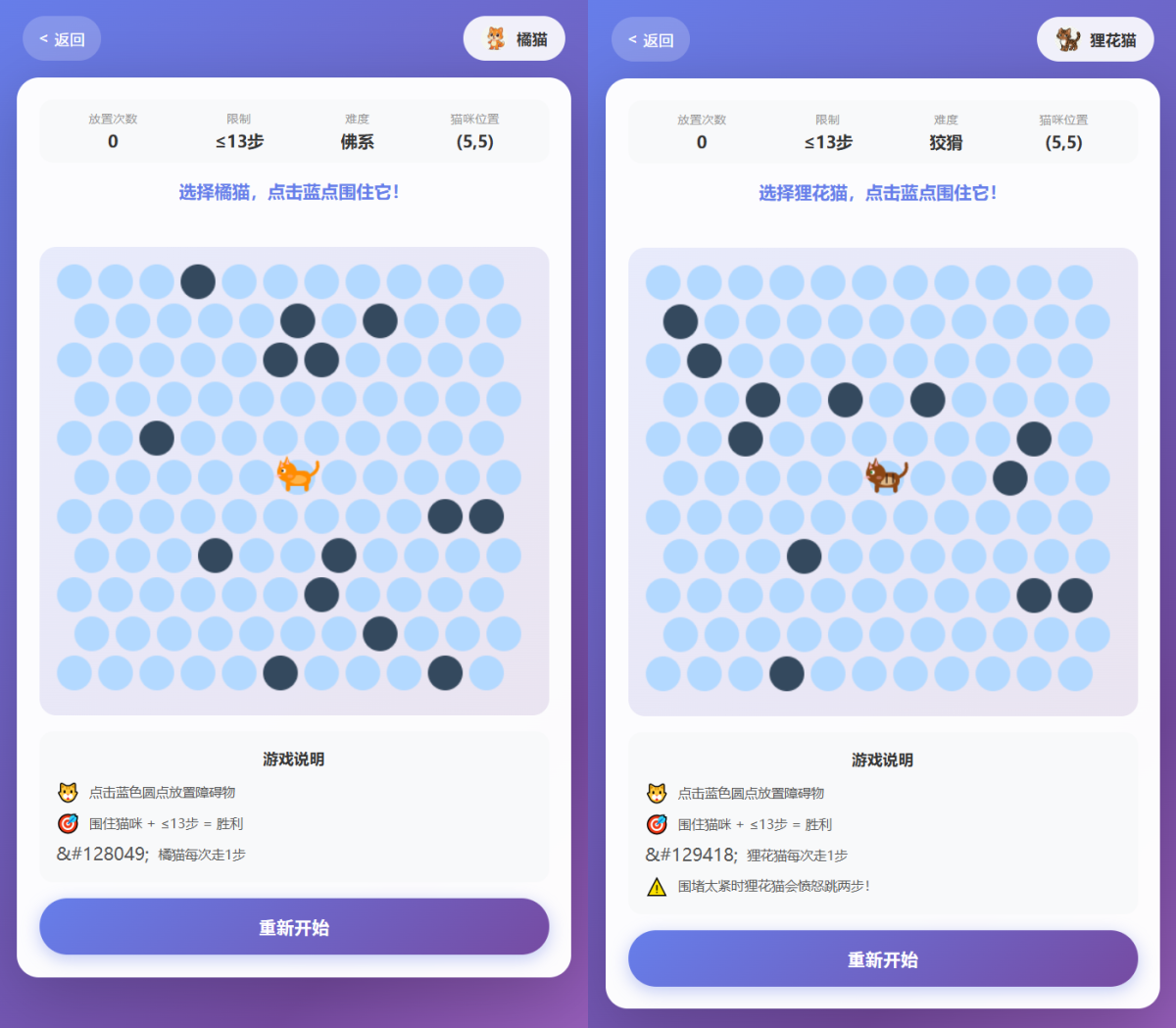 围住小猫小游戏源码-演示图_02