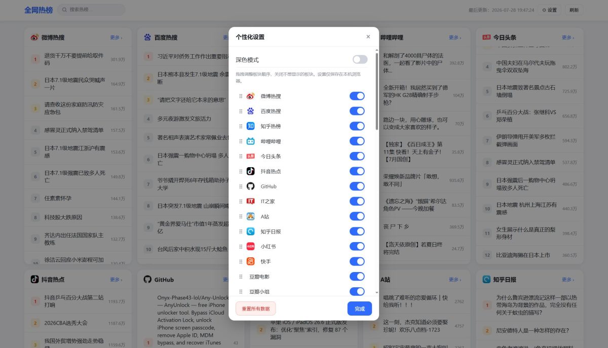 热榜聚合网站源码-演示图_02