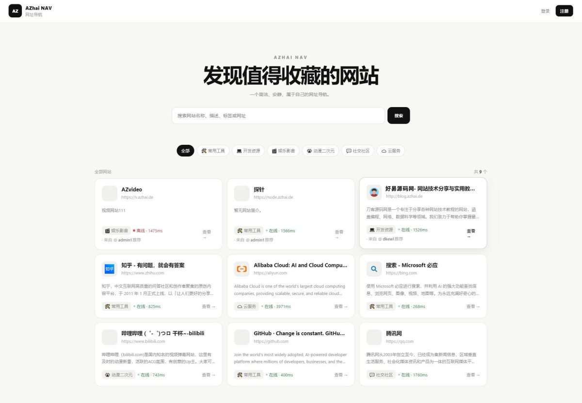 阿宅NAV轻量级个人导航网站源码-好易源码网